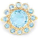 14K Yellow Gold Plated 6.59 Carat Genuine Blue Topaz .925 Sterling Silver Ring-6