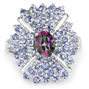 2.86 Carat Genuine Mystic Topaz and Tanzanite .925 Sterling Silver Ring-8