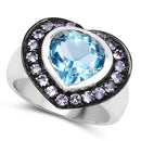 4.17 Carat Genuine Blue Topaz & Tanzanite .925 Sterling Silver Ring-3
