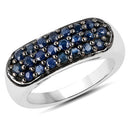 0.99 Carat Genuine Blue Sapphire .925 Sterling Silver Ring-4