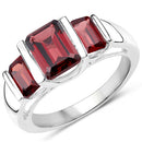 3.45 Carat Genuine Garnet .925 Sterling Silver Ring-4
