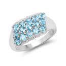 1.50 Carat Genuine Swiss Blue Topaz .925 Sterling Silver Ring-4