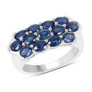 2.60 Carat Genuine Blue Sapphire .925 Sterling Silver Ring-5