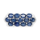 2.60 Carat Genuine Blue Sapphire .925 Sterling Silver Ring-7