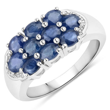 2.00 Carat Genuine Blue Sapphire .925 Sterling Silver Ring - 0