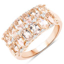 2.80 Carat Genuine Morganite and White Topaz .925 Sterling Silver Ring-2