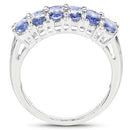 3.16 Carat Genuine Tanzanite & White Topaz .925 Sterling Silver Ring-5
