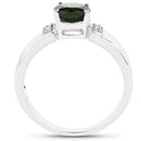 1.29 Carat Genuine Chrome Diopside and White Topaz .925 Sterling Silver Ring-5