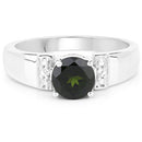 1.29 Carat Genuine Chrome Diopside and White Topaz .925 Sterling Silver Ring-6