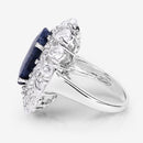 10.64 Carat Dyed Sapphire and White Topaz .925 Sterling Silver Ring-13