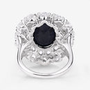 10.64 Carat Dyed Sapphire and White Topaz .925 Sterling Silver Ring-14