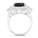 9.29 Carat Genuine Smoky Quartz and White Topaz .925 Sterling Silver Ring-2