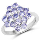 1.70 Carat Genuine Tanzanite .925 Sterling Silver Ring-4