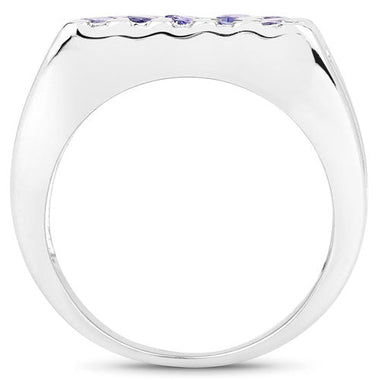 1.75 Carat Genuine Tanzanite .925 Sterling Silver Ring - 0