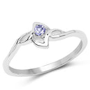 0.07 Carat Genuine Tanzanite .925 Sterling Silver Ring-4