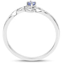 0.07 Carat Genuine Tanzanite .925 Sterling Silver Ring-5