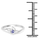 0.07 Carat Genuine Tanzanite .925 Sterling Silver Ring-6