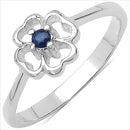 0.07 Carat Genuine Blue Sapphire .925 Sterling Silver Ring-4