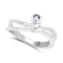 0.10 Carat Genuine Tanzanite .925 Sterling Silver Ring-5