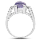 2.80 Carat Genuine Tanzanite .925 Sterling Silver Ring-6