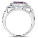 4.77 Carat Genuine Amethyst and Blue Topaz .925 Sterling Silver Ring-5
