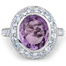 4.77 Carat Genuine Amethyst and Blue Topaz .925 Sterling Silver Ring-6