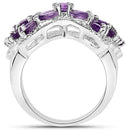 3.08 Carat Genuine Amethyst .925 Sterling Silver Ring-5