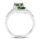 2.24 Carat Genuine Chrome Diopside and White Topaz .925 Sterling Silver Ring-5