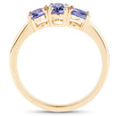 18K Yellow Gold Plated 0.90 Carat Genuine Tanzanite .925 Sterling Silver Ring-5