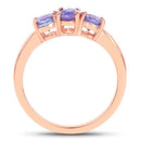 18K Rose Gold Plated 0.90 Carat Genuine Tanzanite .925 Sterling Silver Ring-5