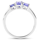 0.90 Carat Genuine Tanzanite .925 Sterling Silver Ring-5