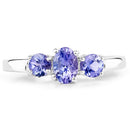 0.90 Carat Genuine Tanzanite .925 Sterling Silver Ring-6