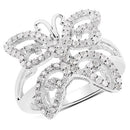 0.58 Carat Genuine White Diamond .925 Sterling Silver Ring-4