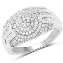 1.15 Carat Genuine White Diamond .925 Sterling Silver Ring-4