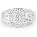 1.15 Carat Genuine White Diamond .925 Sterling Silver Ring-6