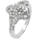 0.63 Carat Genuine White Diamond & Yellow Diamond .925 Sterling Silver Ring-5