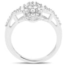 0.55 Carat Genuine White Diamond .925 Sterling Silver Ring-5