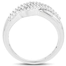 0.64 Carat Genuine White Diamond .925 Sterling Silver Ring-5