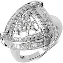1.23 Carat Genuine White Diamond .925 Sterling Silver Ring-4