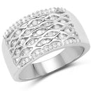 0.41 Carat Genuine White Diamond .925 Sterling Silver Ring-4