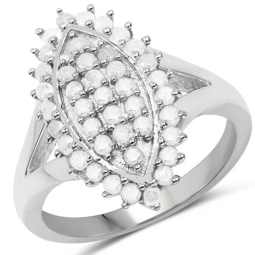 0.62 Carat Genuine White Diamond .925 Sterling Silver Ring