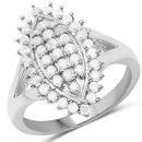 0.62 Carat Genuine White Diamond .925 Sterling Silver Ring-4