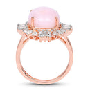14K Rose Gold Plated 6.42 Carat Genuine Pink Opal and White Topaz .925 Sterling Silver Ring-5