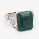 8.70 Carat Dyed Emerald and White Topaz .925 Sterling Silver Ring-9