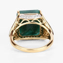 8.70 Carat Dyed Emerald and White Topaz .925 Sterling Silver Ring-10