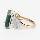 8.70 Carat Dyed Emerald and White Topaz .925 Sterling Silver Ring-11
