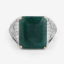 8.70 Carat Dyed Emerald and White Topaz .925 Sterling Silver Ring-12