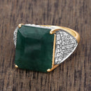 8.70 Carat Dyed Emerald and White Topaz .925 Sterling Silver Ring-13