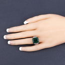 8.70 Carat Dyed Emerald and White Topaz .925 Sterling Silver Ring-14