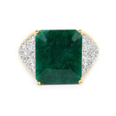 8.70 Carat Dyed Emerald and White Topaz .925 Sterling Silver Ring-7